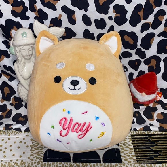 SQUISHMALLOWS ANGIE THE BROWN CELEBRATION DOG PLUSH TOY ANIMAL - Picture 2 of 9